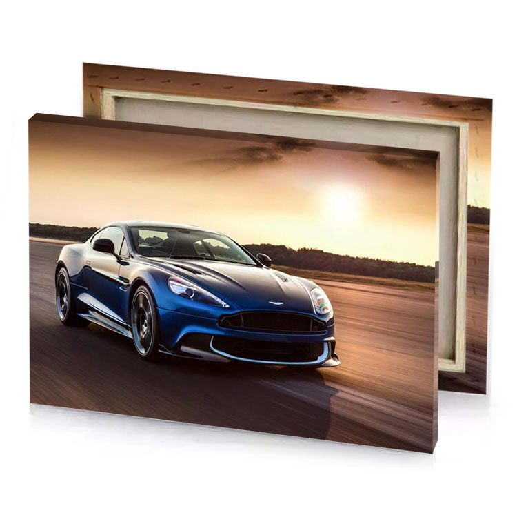 the aston gtr is shown in a blue color bistre canvas