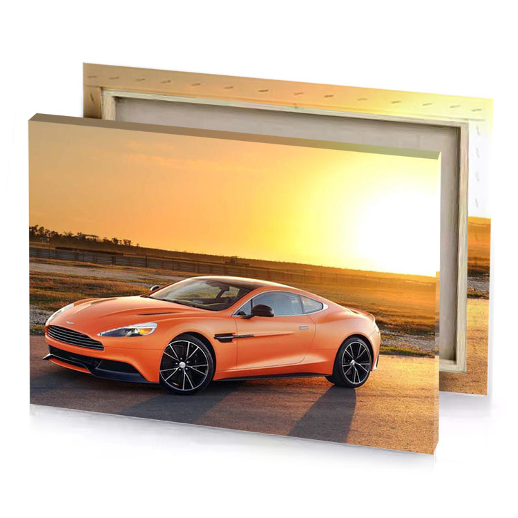 the aston supercar concept is shown in an orange sunset khaki canvas