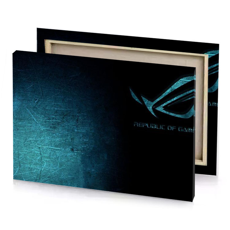 the asus logo on a dark background prussian blue canvas