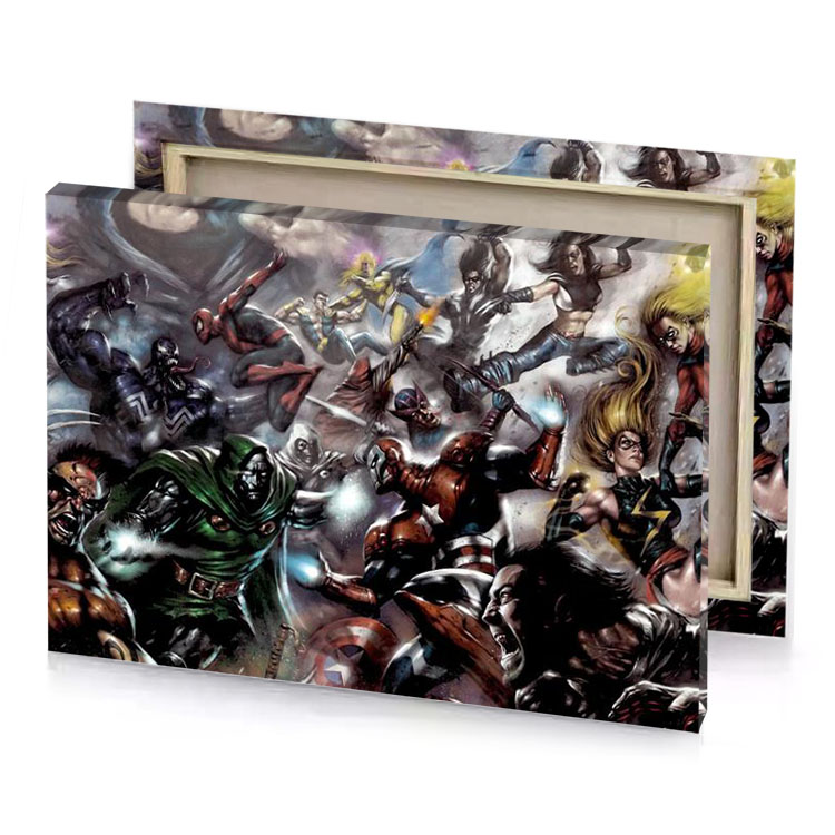 the avengers and team smoky black canvas