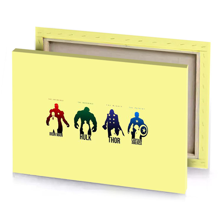 the avengers logo with colors of khaki canvas