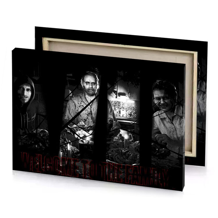 the band is playing in a dark room smoky black canvas