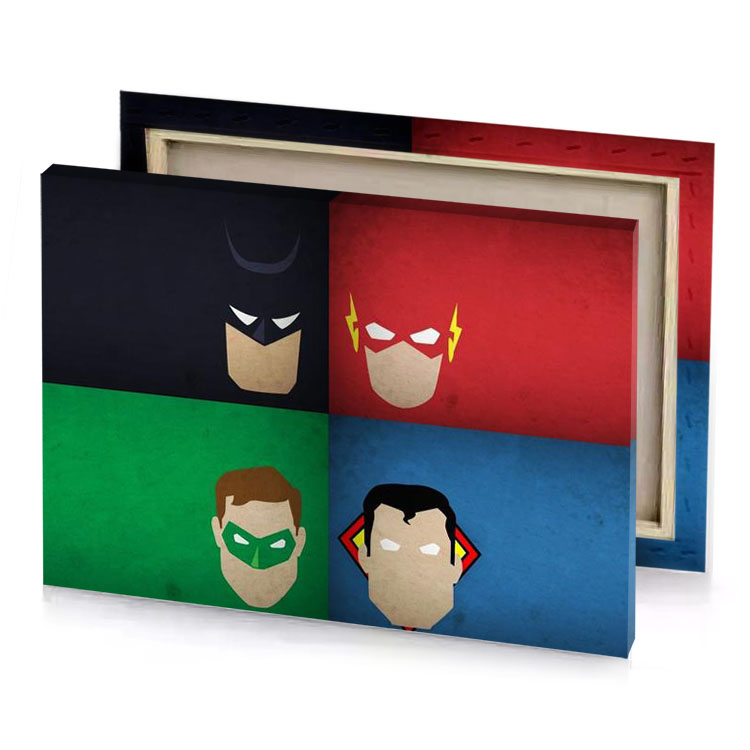 the batman and robin justice firebrick canvas