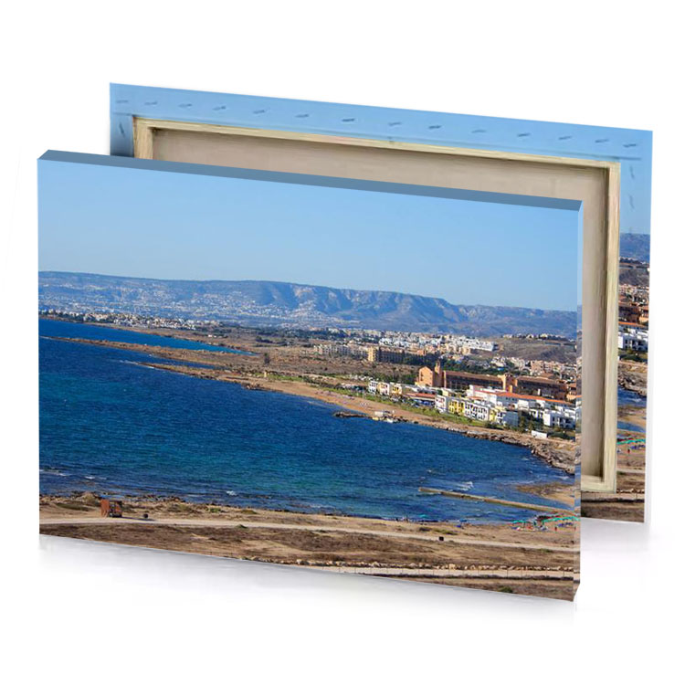 the beach is sandy sapphire canvas