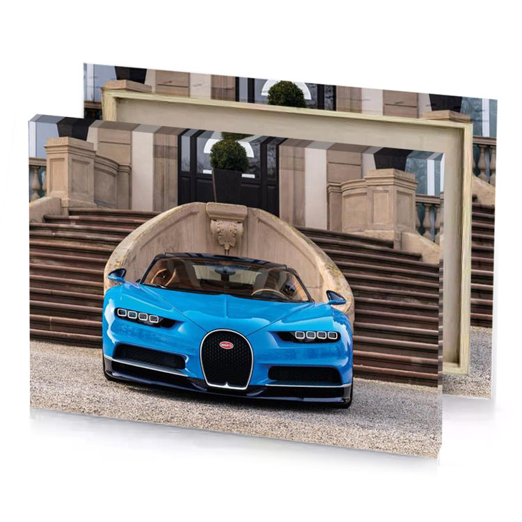 the bugatti is a very expensive car dodger blue canvas