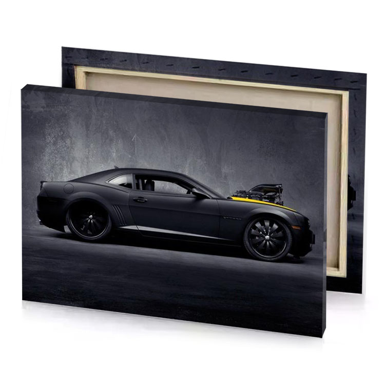 the chevrolet camaro is a supercar gray canvas