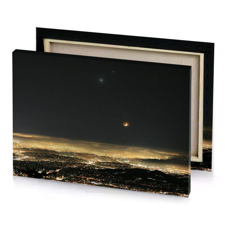 the city lights of santiago chile at night dark khaki canvas