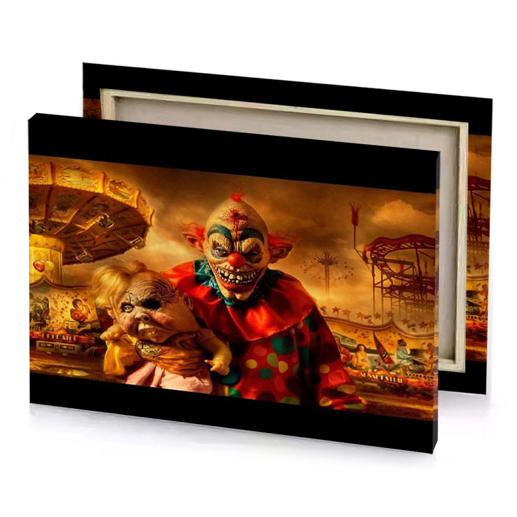 the clowns of circus maroon canvas