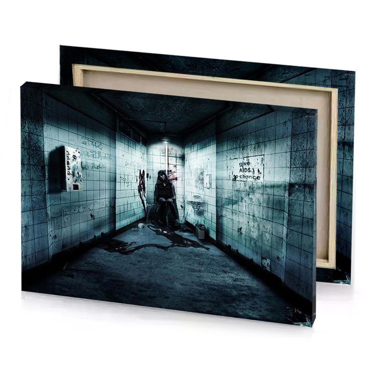 the dark room in basement of a building manatee canvas