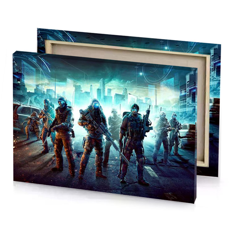 the division of pale turquoise canvas