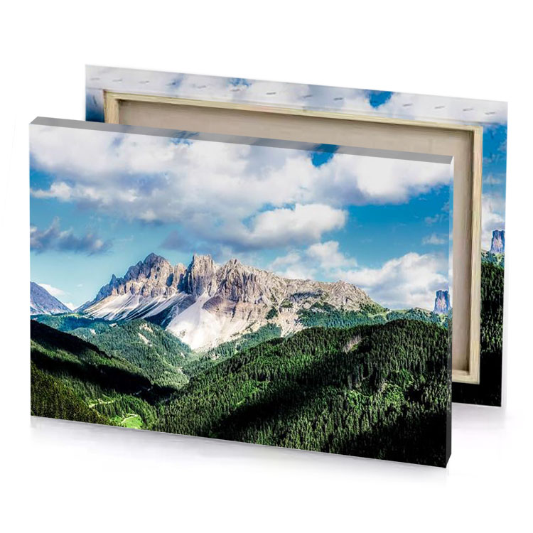 the doloma mountains in valley silver canvas
