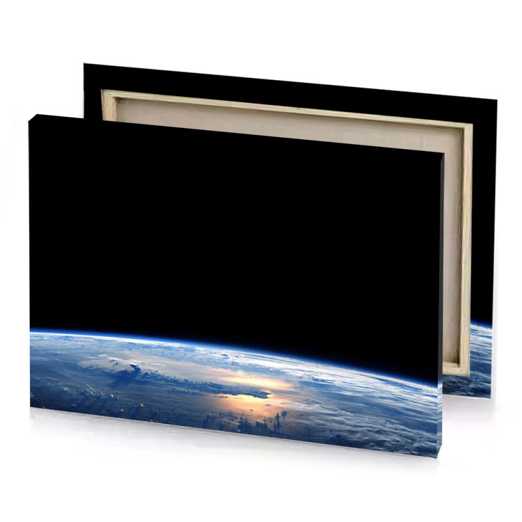 the earth from space black canvas