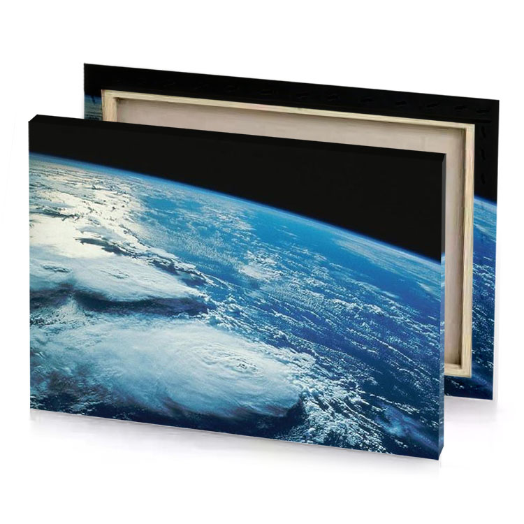the earth from space moonstone blue canvas