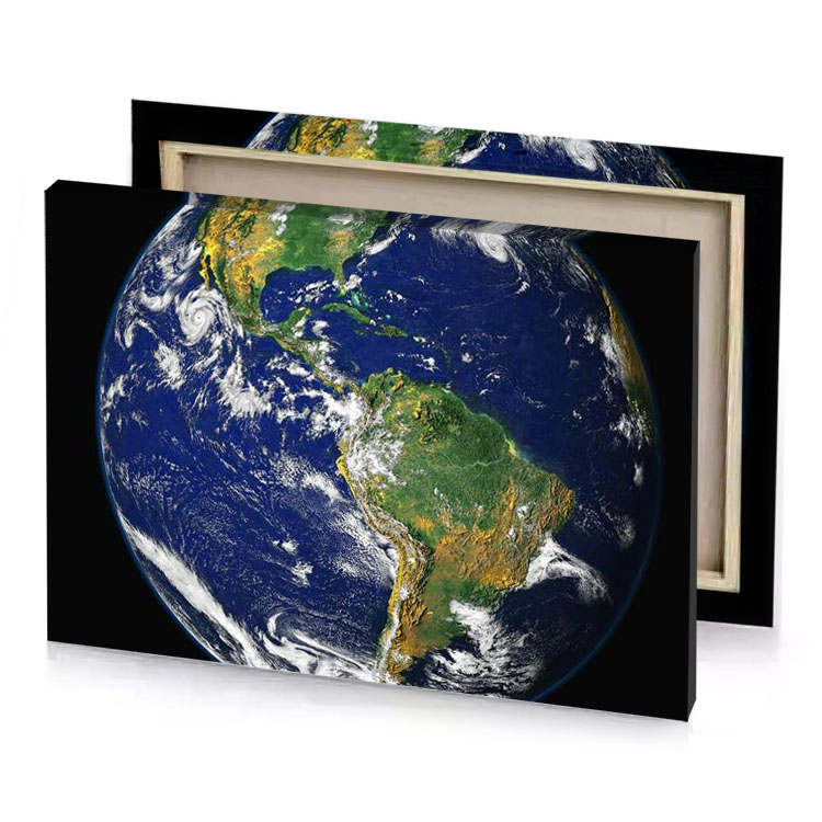 the earth from space sapphire canvas