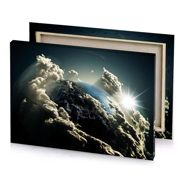 the earth is surrounded by clouds manatee canvas