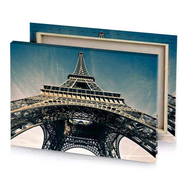 the eiff tower is tall smoky black canvas