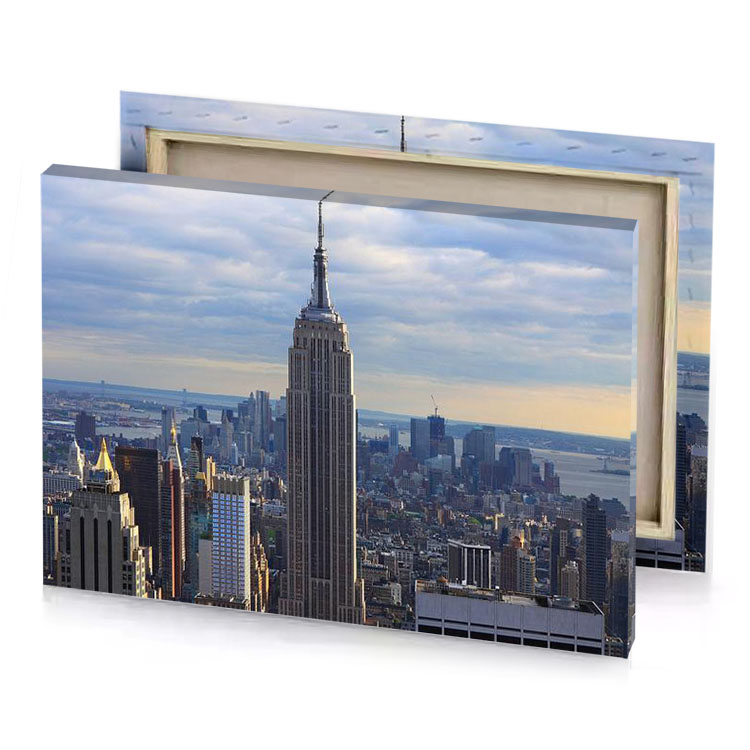 the empire building in new york charcoal canvas