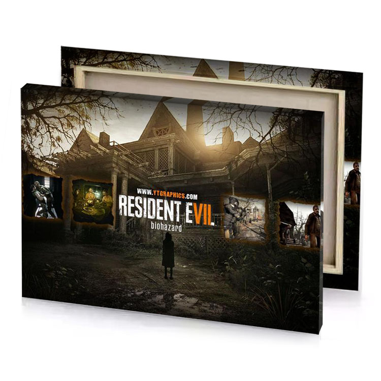 the evil house in resident bistre canvas