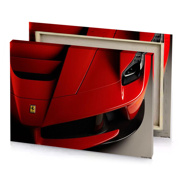 the ferrari car is shown in this image maroon canvas