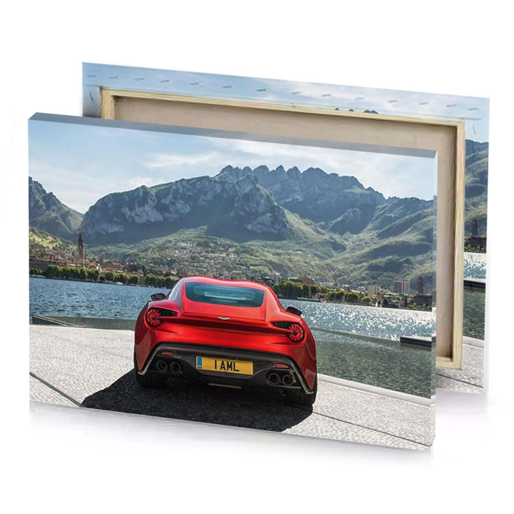 the ferrari car parked on a road near lake firebrick canvas
