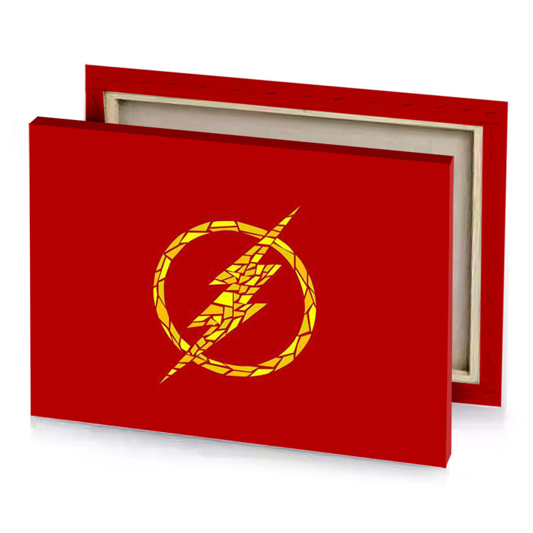 the flash logo dark red canvas