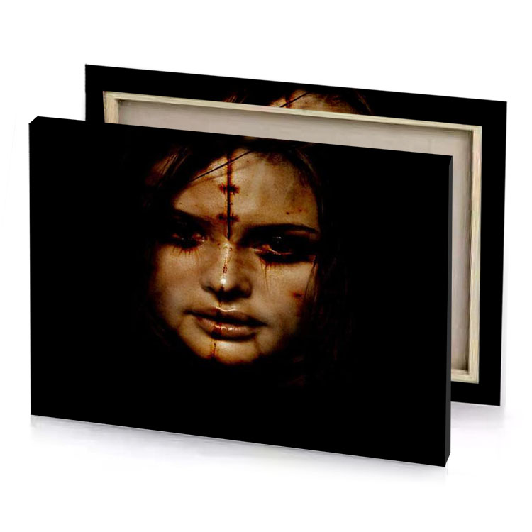 the girl in dark black canvas