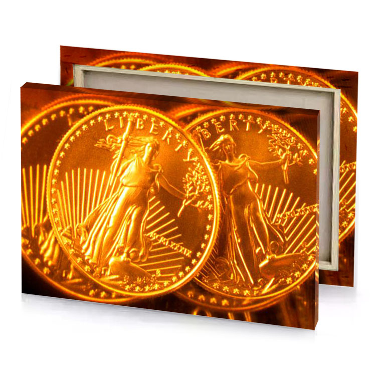the gold eagle coin carrot orange canvas