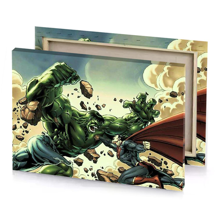 the hulk vs superman bistre canvas
