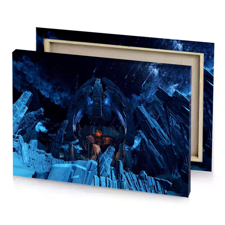the ice cave in frozen mountain smoky black canvas