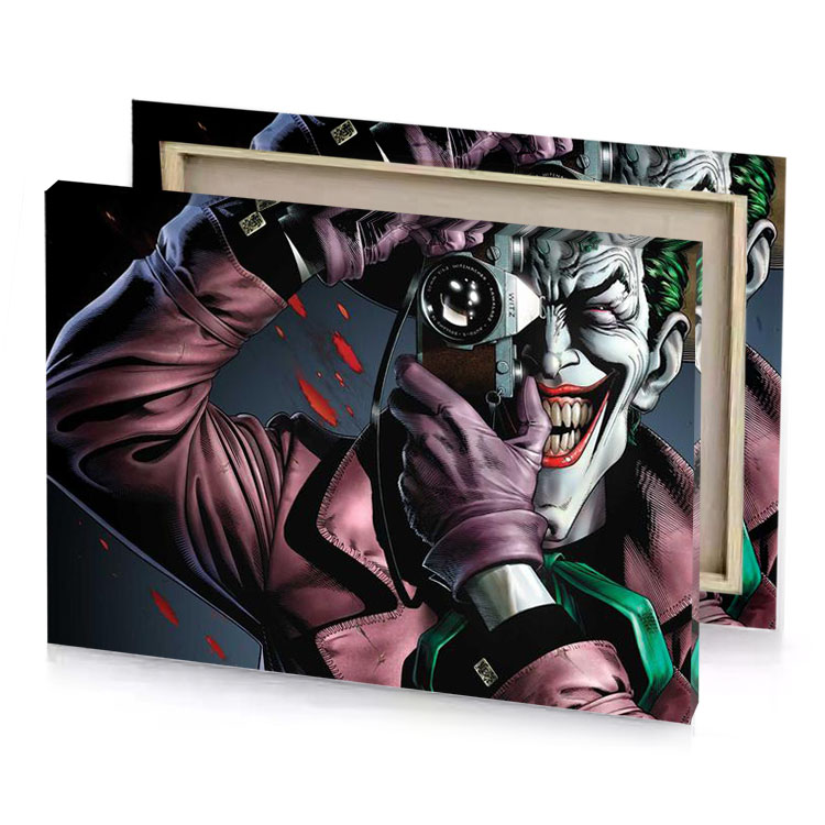 the joker in batman dark knight taupe canvas