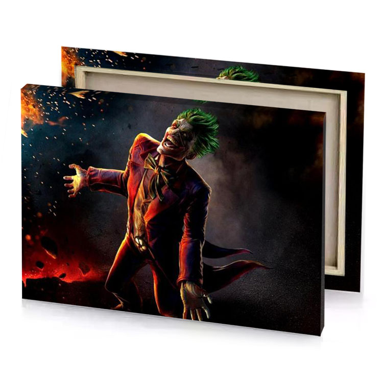 the joker in dark knight movie smoky black canvas