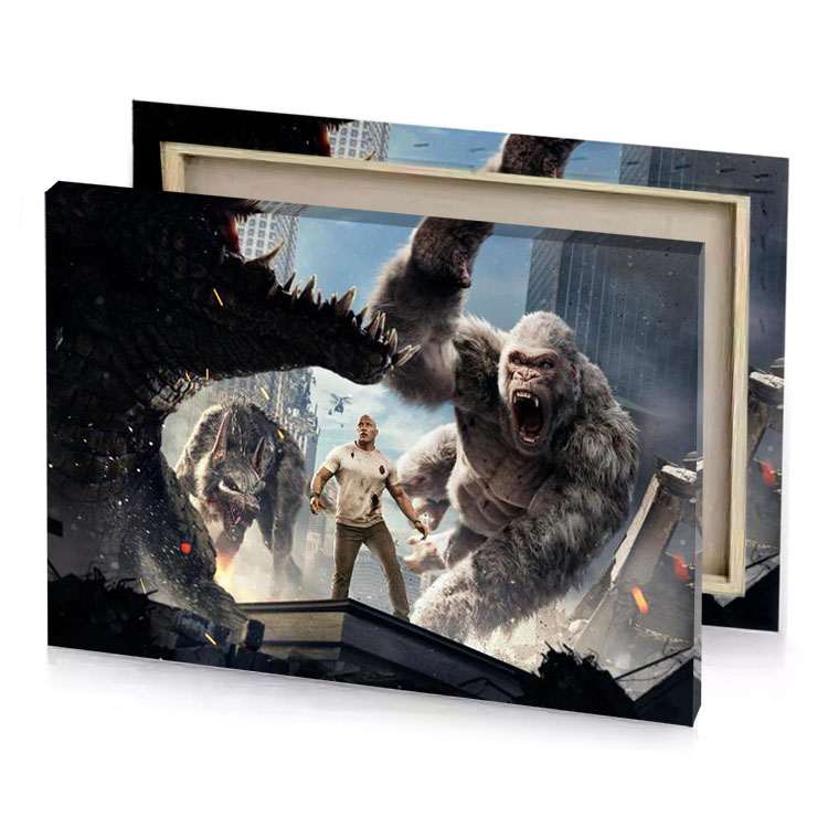 the kong movie poster silver canvas