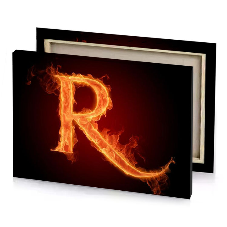 the letter r is made up of fire coral canvas