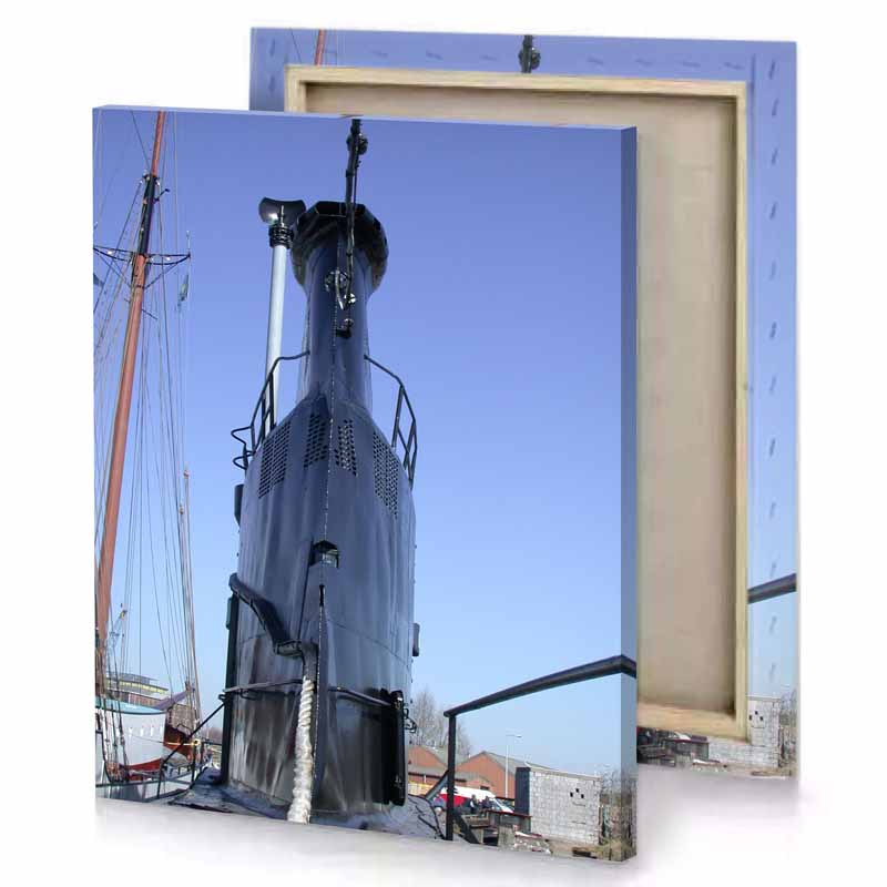 the mast of a boat light sky blue canvas