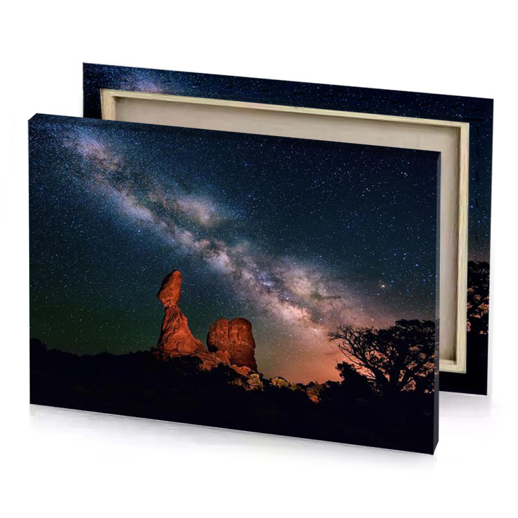 the milky over balanced rock formation charcoal canvas