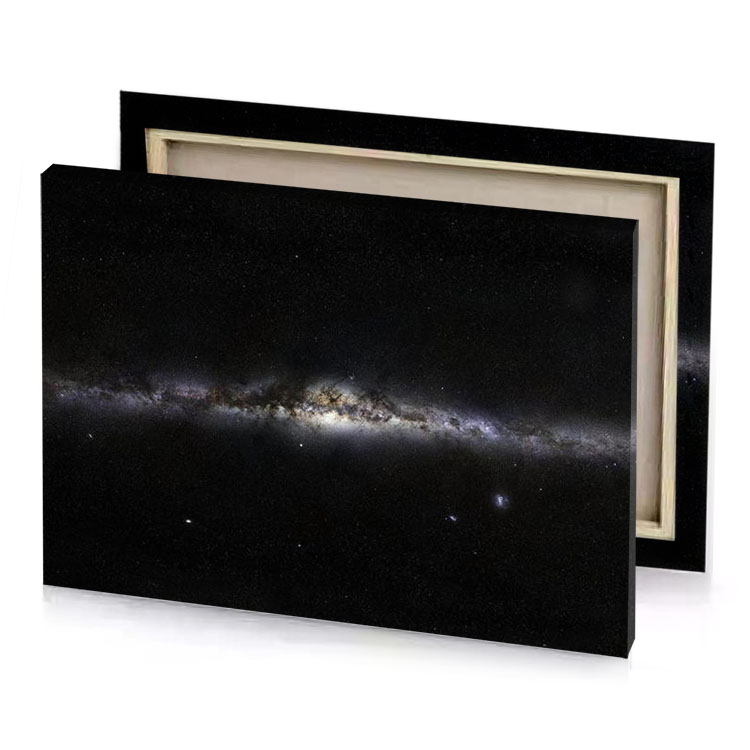 the milky with a bright star in middle gray canvas