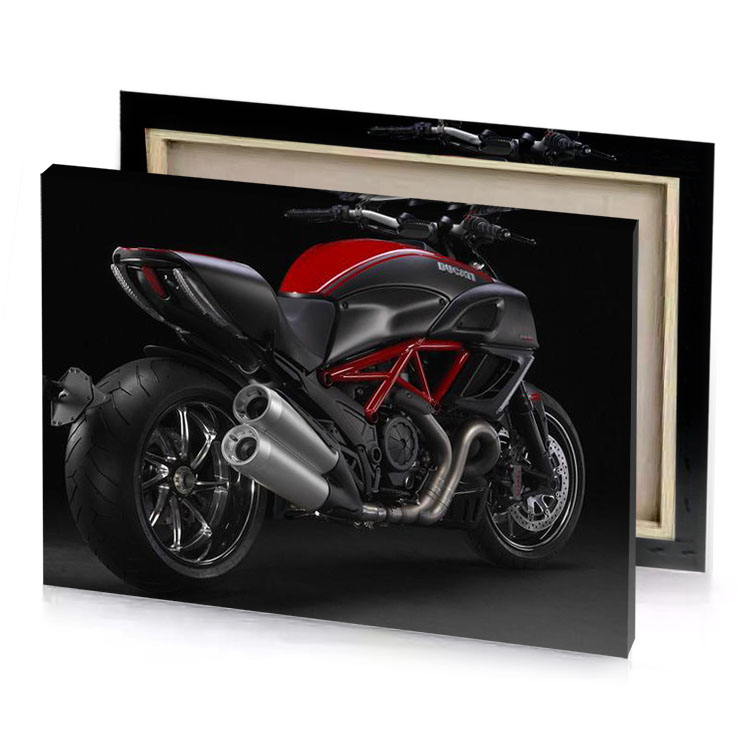 the motorcycle is red and black zinnwaldite brown canvas