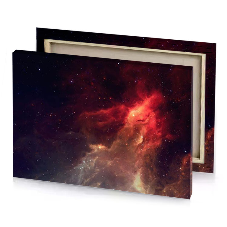 the orion nebula burgundy canvas