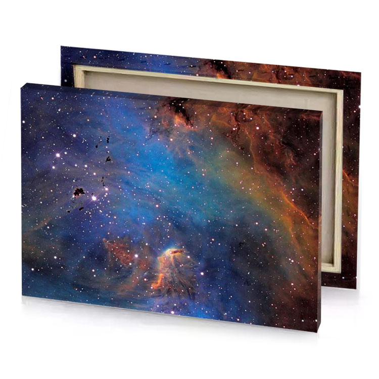 the orion nebula steel blue canvas