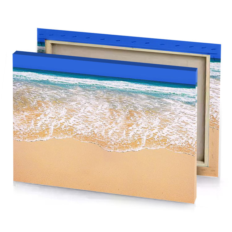 the sand is brown royal blue canvas