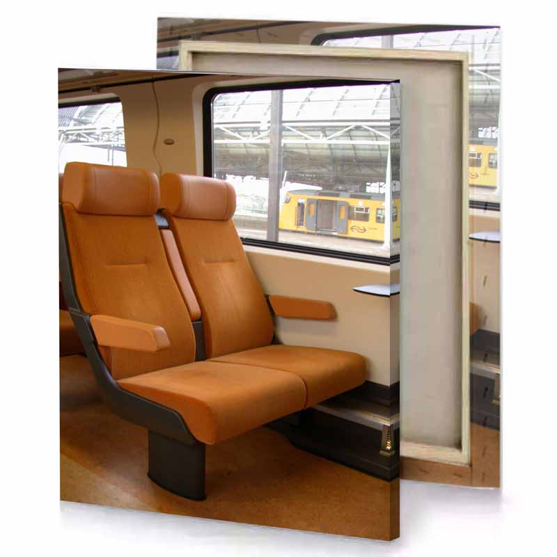 the seats are orange copper canvas