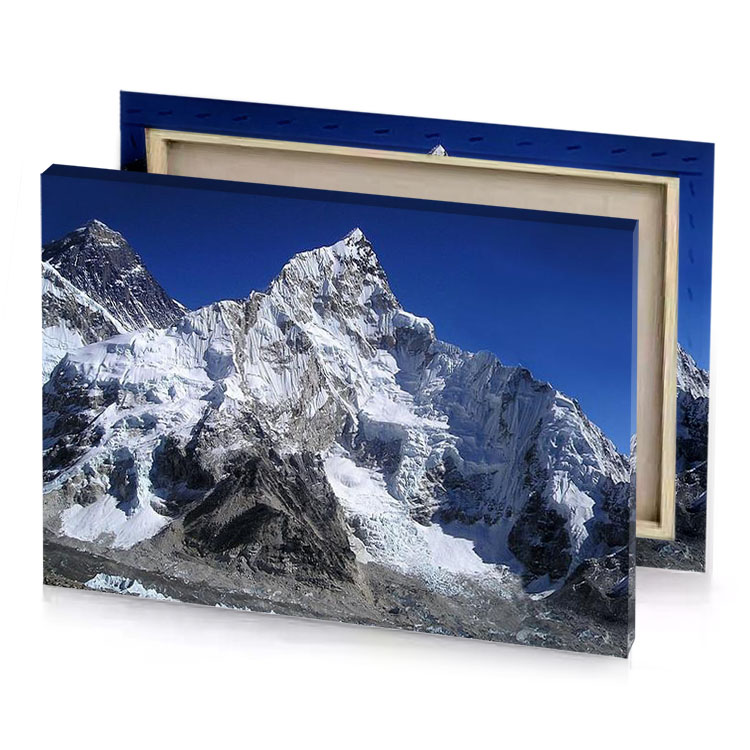 the summit of mountain range dark slate blue canvas