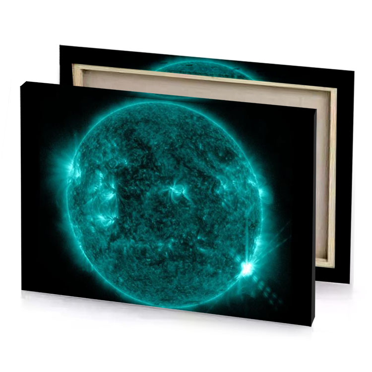 the sun as seen by nasa s solar observatory prussian blue canvas