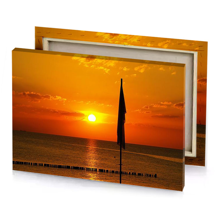 the sun is setting tangerine canvas