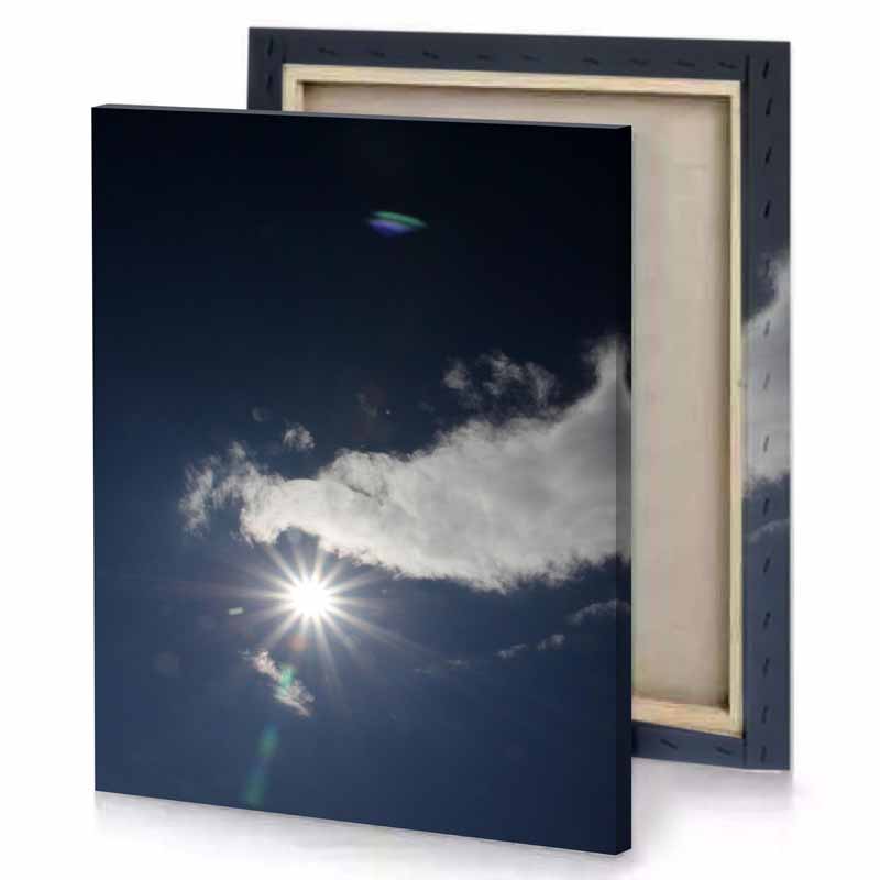 the sun is shining brightly in sky smoky black canvas