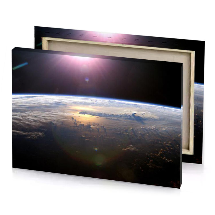 the sun is shining over earth taupe canvas