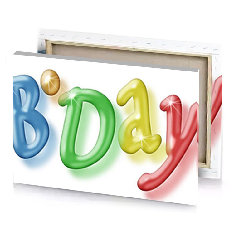 the word baby spelled with balloons dark khaki canvas