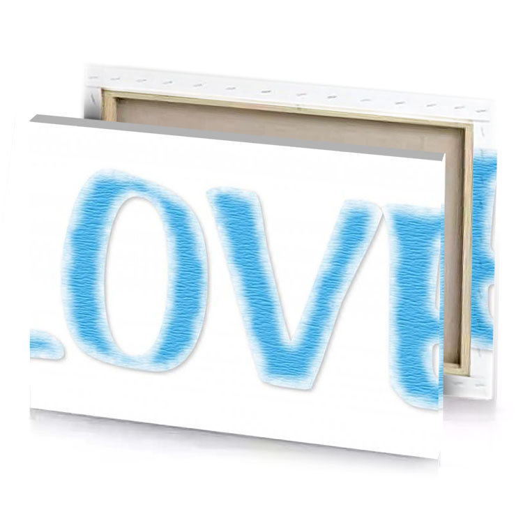 the word love written in blue water jeans canvas