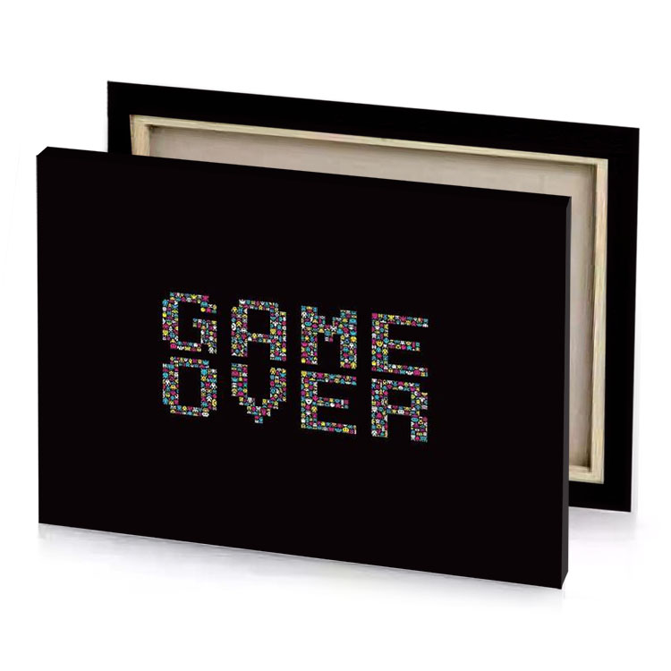 the word s logo is made up of small pixels dim gray canvas