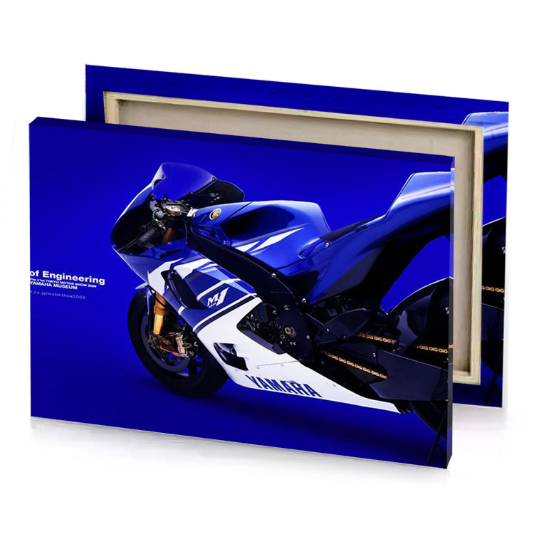 the yamaha r1 is a motorcycle that designed to look midnight blue canvas